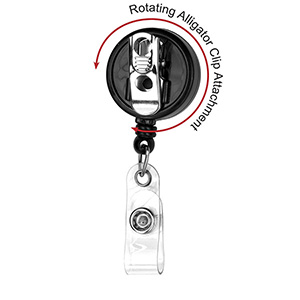 "Bellefontaine VL" Retractable Badge Reel & Badge Holder w/Rotating Alligator Clip (Spot Color) 1