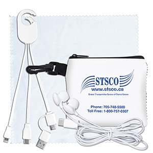 "TechMesh Hang Tunes" Mobile Tech Charging Kit w/Earbuds & Charging Cable 1