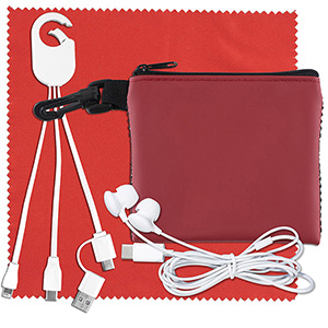 "TechMesh Hang Tunes" Mobile Tech Charging Kit w/Earbuds & Charging Cable 1