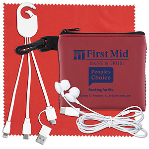 "TechMesh Hang Tunes" Mobile Tech Charging Kit w/Earbuds & Charging Cable 1