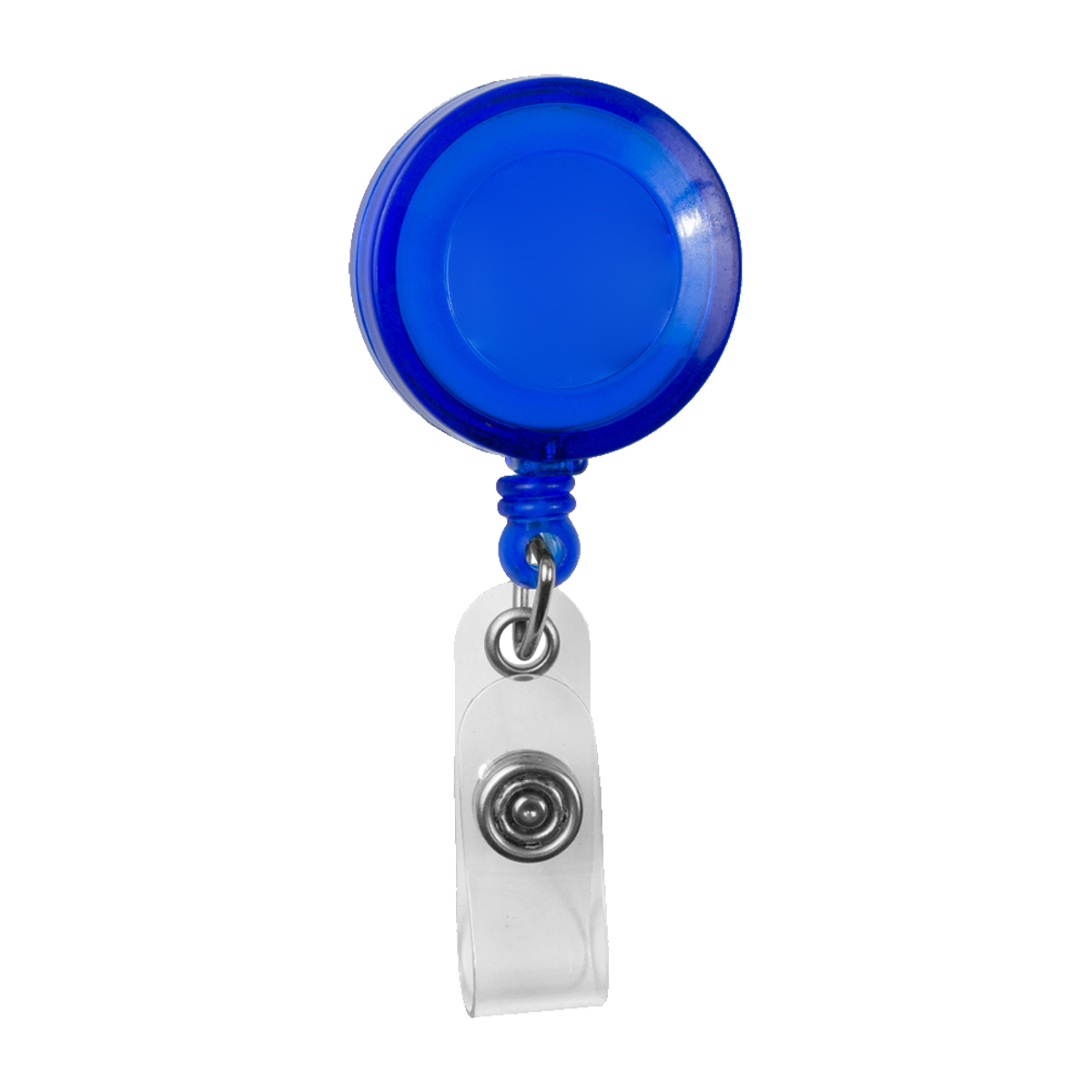 "Lorain VL" Round Retractable Badge Reel & Badge Holder w/Metal Slip Clip Backing (Spot Color) 1