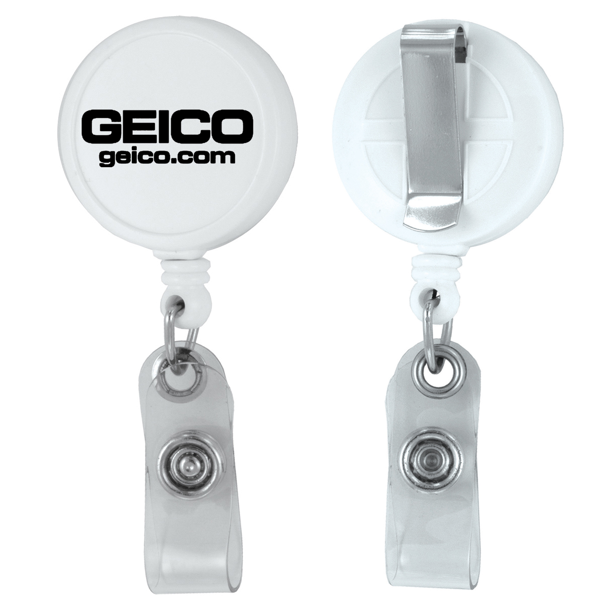 "Worthington VL" Round Retractable Badge Reel & Badge Holder w/Metal Slip Clip (Spot Color) 1