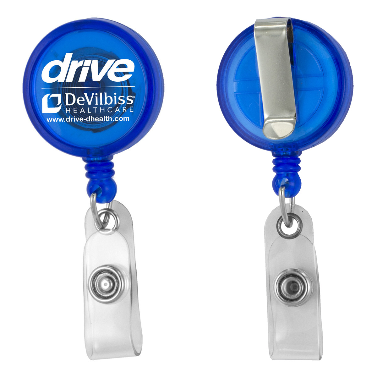 "Worthington VL" Round Retractable Badge Reel & Badge Holder w/Metal Slip Clip (Spot Color) 1