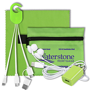 "TechTime Plus" Mobile Tech Charging Kit w/Ear Buds, Charging Cable & Charger 1