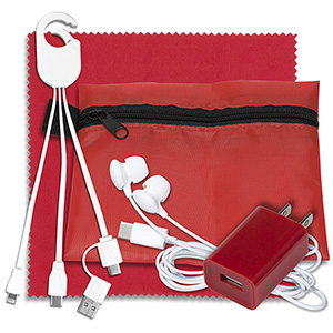 "TechTime Plus" Mobile Tech Charging Kit w/Ear Buds, Charging Cable & Charger 1
