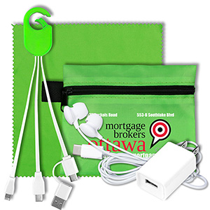 "TechTime Plus" Mobile Tech Charging Kit w/Ear Buds, Charging Cable & Charger 1