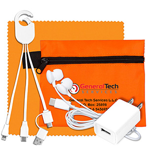 "TechTime Plus" Mobile Tech Charging Kit w/Ear Buds, Charging Cable & Charger 1
