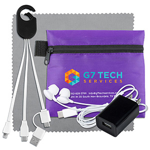 "TechTime Plus" Mobile Tech Charging Kit w/Ear Buds, Charging Cable & Charger 1