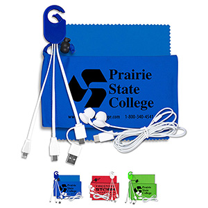 "TechTime" Mobile Tech Charging Kit w/Earbuds & Charging Cable 1