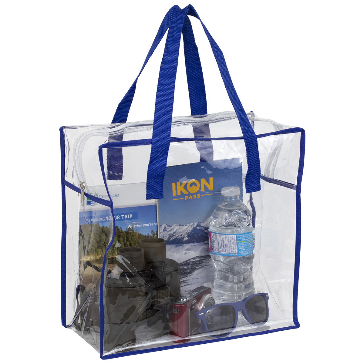 12"W x 12"H x 6"Gusset – "ARETE" Clear Vinyl Stadium Compliant Tote Bag with Zipper (Overseas) 1