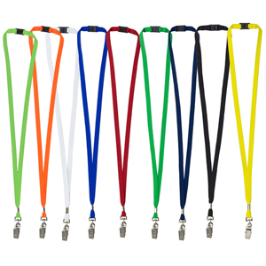 "OWEN" 3/8" Blank Lanyard with Breakaway Safety Release Attachment - Bulldog Clip 1 "OWEN" 3/8" Blank Lanyard with Breakaway Safety Release Attachment - Bulldog Clip 1
