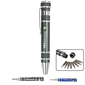 "Great Eight" 8 Bit Metal Screwdriver Tool Kit w/Metal Clip 1