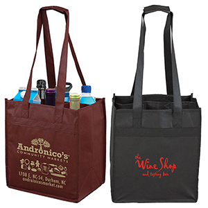 10"W x 11"H x 7"Gusset - "THE SONOMA" 6 Bottle Wine Tote Bag 1