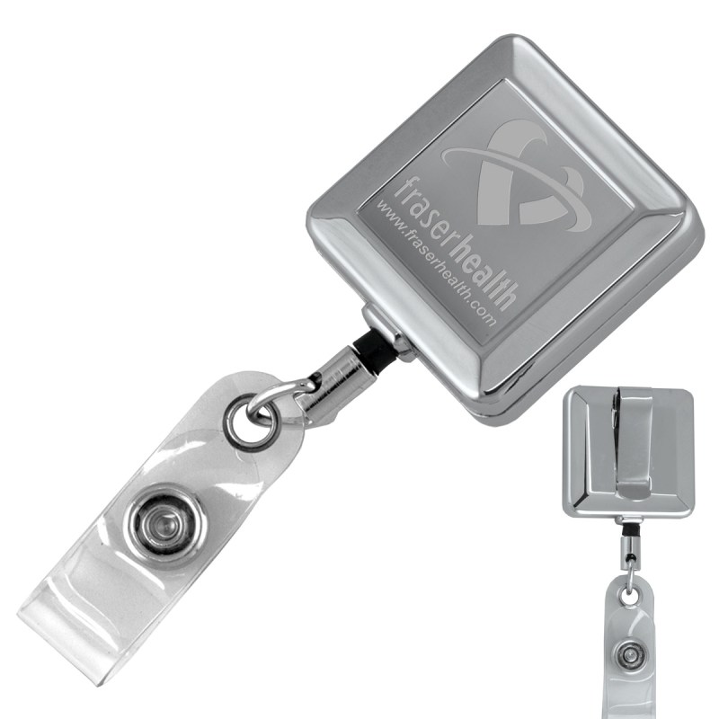 "Hamilton LZ" Square Solid Metal Retractable Badge Reel & Badge Holder w/Laser Imprint 1 "Hamilton LZ" Square Solid Metal Retractable Badge Reel & Badge Holder w/Laser Imprint 1