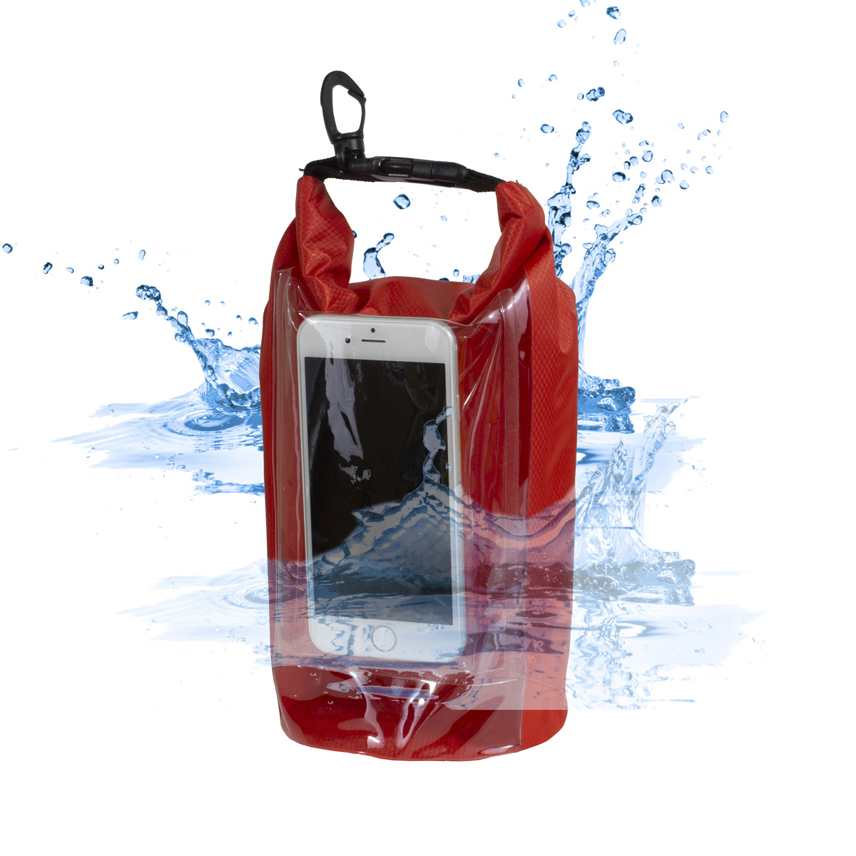 7" W x 11" H "The Navagio" 2.5 Liter Water Resistant Dry Bag With Clear Pocket Window 1