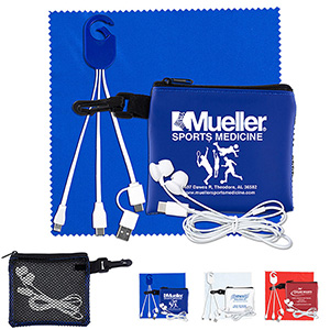 "TechMesh Hang Pro" Mobile Tech Charging Cable Kit in Mesh Zipper Pouch 1