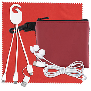"TechMesh Hang Pro" Mobile Tech Charging Cable Kit in Mesh Zipper Pouch 1