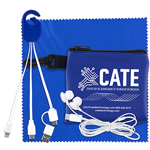 "TechMesh Hang Pro" Mobile Tech Charging Cable Kit in Mesh Zipper Pouch 1