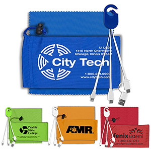 "RECHARGE PACK" Mobile Tech Charging Cable Kit in Microfiber Cinch Pack 1 "RECHARGE PACK" Mobile Tech Charging Cable Kit in Microfiber Cinch Pack 1