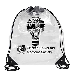 "Everest" Tall Clear Drawstring Cinch Pack Backpack 1