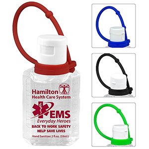 "Sanpal XL Connect SC" 2 oz Hand Sanitizer Antibacterial Gel with Colorful Silicone Carry Leash 1
