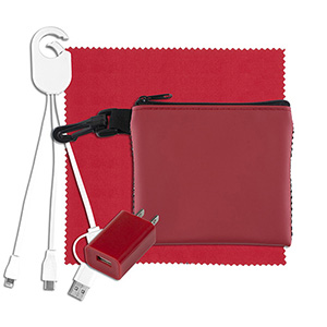 "TechMesh Jumbo" Tech Home & Travel Kit w/Cleaning Cloth & Wall Charger 1