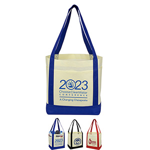 18"W x 12"H x 7" Gusset - "THE CRUISER" Faux Canvas 3-Pocket Value Tote 1 18"W x 12"H x 7" Gusset - "THE CRUISER" Faux Canvas 3-Pocket Value Tote 1