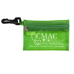 "Bali" Translucent Zipper Storage Pouch w/Plastic Hook 1