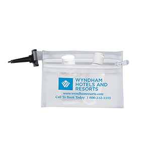 "Bali" Translucent Zipper Storage Pouch w/Plastic Hook 1