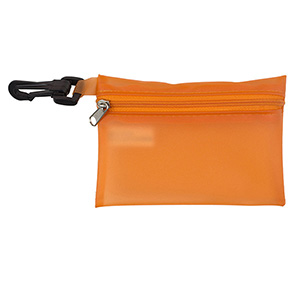 "Bali" Translucent Zipper Storage Pouch w/Plastic Hook 1