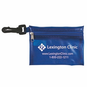 "Bali" Translucent Zipper Storage Pouch w/Plastic Hook 1