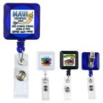 "Kent VL" Square Retractable Badge Reel & Badge Holder w/Metal Slip Clip (Full Color) 1 "Kent VL" Square Retractable Badge Reel & Badge Holder w/Metal Slip Clip (Full Color) 1