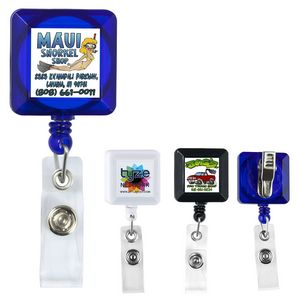 "Kent VL" Square Retractable Badge Reel & Badge Holder w/Metal Slip Clip (Full Color) 1 "Kent VL" Square Retractable Badge Reel & Badge Holder w/Metal Slip Clip (Full Color) 1