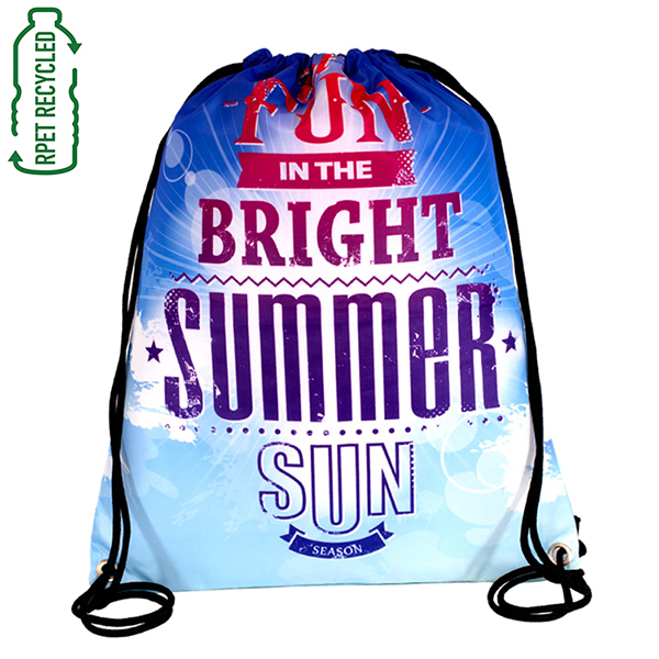 "SHASTA" 13" W x 16" H Recycled RPET Full Color Import 210D RPET Drawstring Cinch Pack Backpack 1 "SHASTA" 13" W x 16" H Recycled RPET Full Color Import 210D RPET Drawstring Cinch Pack Backpack 1
