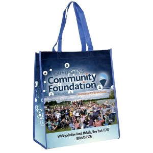 14"W x 15-1/2"H x 6 ½"Gusset - "BRENDA" Non-Woven Full Color Laminated Wrap Carry All Tote and Shopp 1 14"W x 15-1/2"H x 6 ½"Gusset - "BRENDA" Non-Woven Full Color Laminated Wrap Carry All Tote and Shopp 1