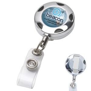 "Tiffin" Round Chrome Solid Metal Sport Retractable Badge Reel & Badge Holder 1 "Tiffin" Round Chrome Solid Metal Sport Retractable Badge Reel & Badge Holder 1