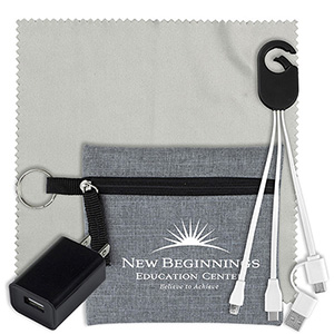 "Sundale" Mobile Tech Kit Charging Cables, Microfiber & Charging Cables in Zipper Kit 1