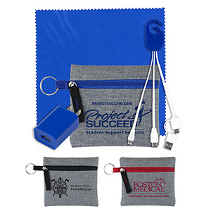 "Sundale" Mobile Tech Kit Charging Cables, Microfiber & Charging Cables in Zipper Kit 1