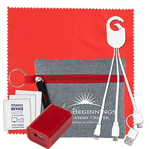 "Sundale" Mobile Tech Kit Charging Cables, Microfiber & Charging Cables in Zipper Kit 1