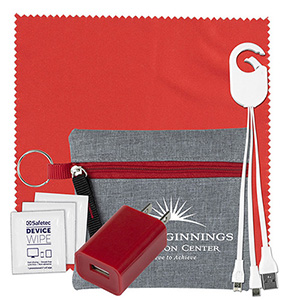 "Sundale" Mobile Tech Kit Charging Cables, Microfiber & Charging Cables in Zipper Kit 1