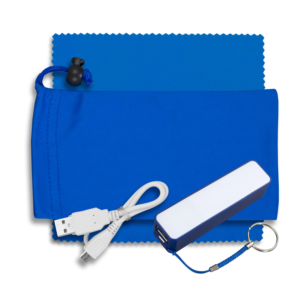 "TechBank" Mobile Tech Power Bank Accessory Kit in Microfiber Cinch Pouch 1