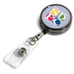 "Dublin Gunmetal" Solid Metal Retractable Badge Reel & Badge Holder w/Full Color 1 "Dublin Gunmetal" Solid Metal Retractable Badge Reel & Badge Holder w/Full Color 1