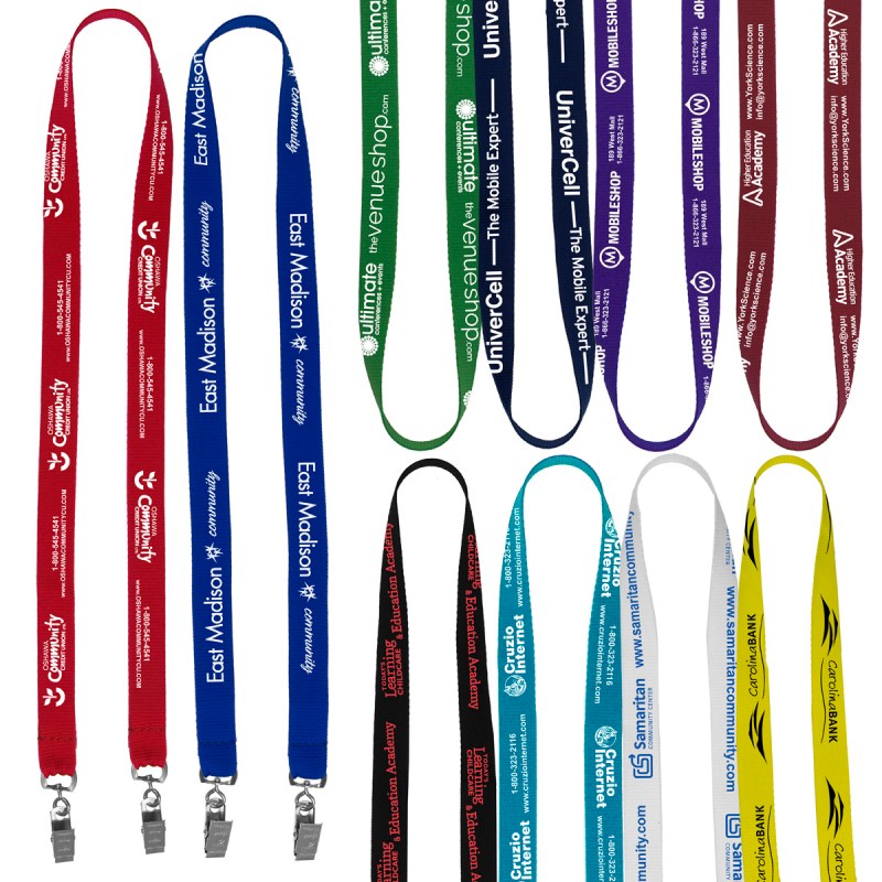 "Belmont" 3/4" Import Air Ship Width Dual Attachment Silkscreen Polyester Lanyard 1 "Belmont" 3/4" Import Air Ship Width Dual Attachment Silkscreen Polyester Lanyard 1