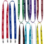"Belmont" 3/4" Import Air Ship Width Dual Attachment Silkscreen Polyester Lanyard 1 "Belmont" 3/4" Import Air Ship Width Dual Attachment Silkscreen Polyester Lanyard 1