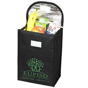 7"W x 10"H x 5"Gusset - "ARCTIC CHILL" Tall Insulated Cooler Lunch Tote with Hook & Loop Closure 1