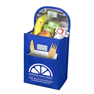 7"W x 10"H x 5"Gusset - "ARCTIC CHILL" Tall Insulated Cooler Lunch Tote with Hook & Loop Closure 1