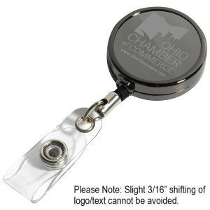 "Dublin Gunmetal LZ" Solid Metal Retractable Badge Reel & Badge Holder w/Laser Imprint 1 "Dublin Gunmetal LZ" Solid Metal Retractable Badge Reel & Badge Holder w/Laser Imprint 1
