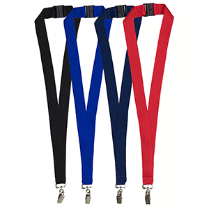 "OWEN" 1" Blank Lanyard with Breakaway Safety Release Attachment - Bulldog Clip 1
