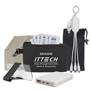 "SyncPack" 8 pcs Tech Kit in Black Mesh Zipper Pouch 1 "SyncPack" 8 pcs Tech Kit in Black Mesh Zipper Pouch 1