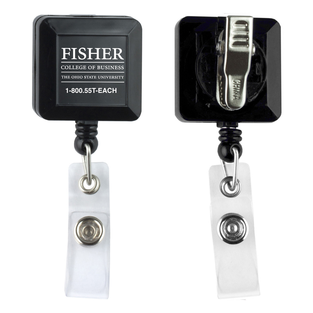 "Olmsted VL" Retractable Badge Reel & Badge Holder w/Metal Rotating Alligator Clip (Spot Color) 1
